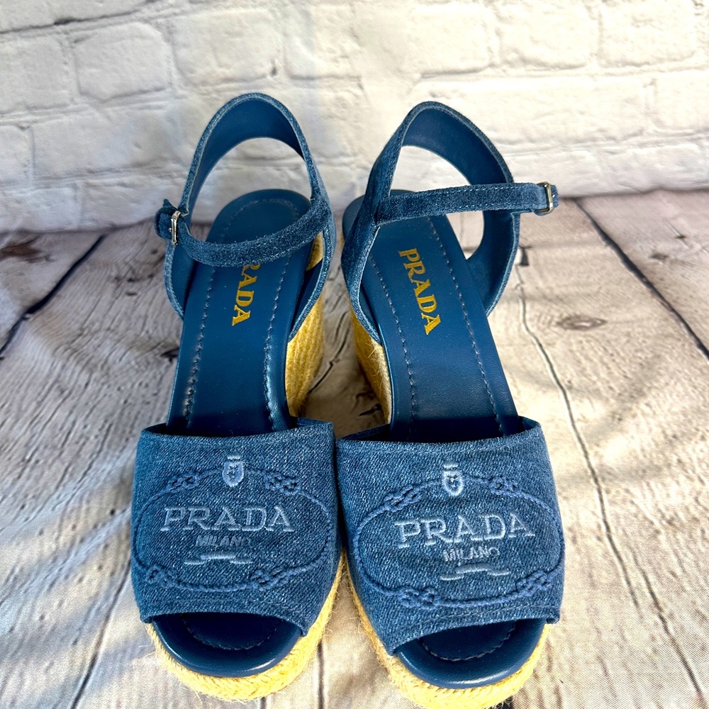 Authentic Prada denim sandals